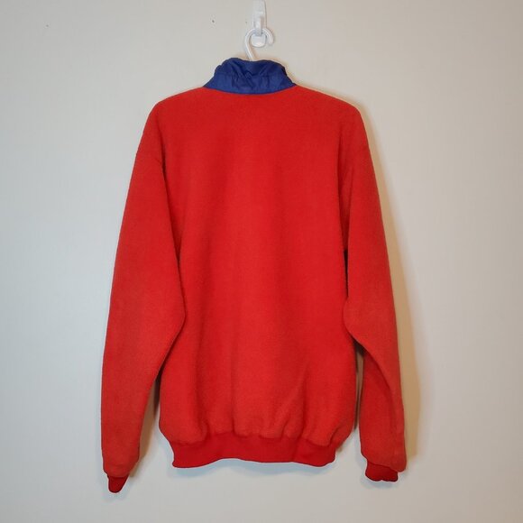 Vintage 80s 90s Patagonia Half Zip Fleece Jacket Red Size XL - Picture 2 of 7